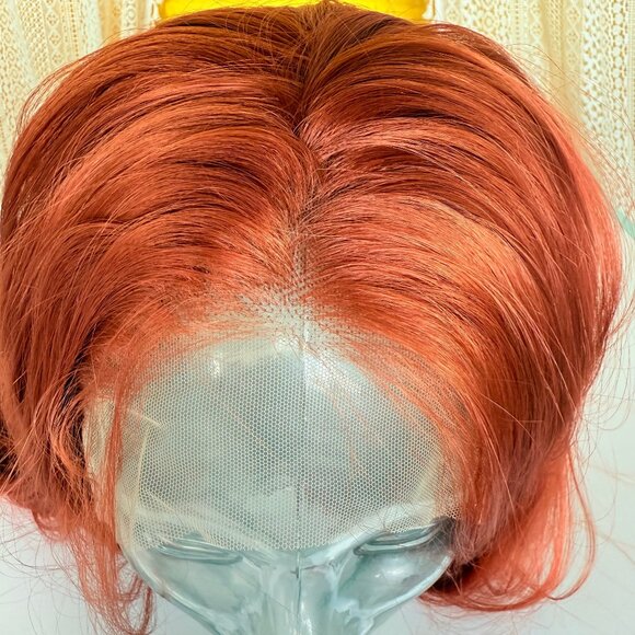 Copper Red Straight 29" Lace Front Free Part Synthetic Wig - Picture 6 of 12